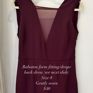 Babaton drape back midi dress